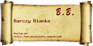 Barczy Bianka névjegykártya